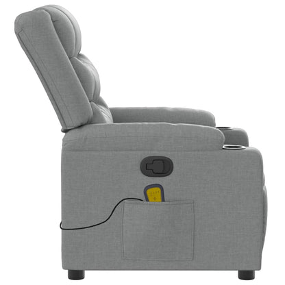 vidaXL Massage-Relaxsessel Hellgrau Stoff