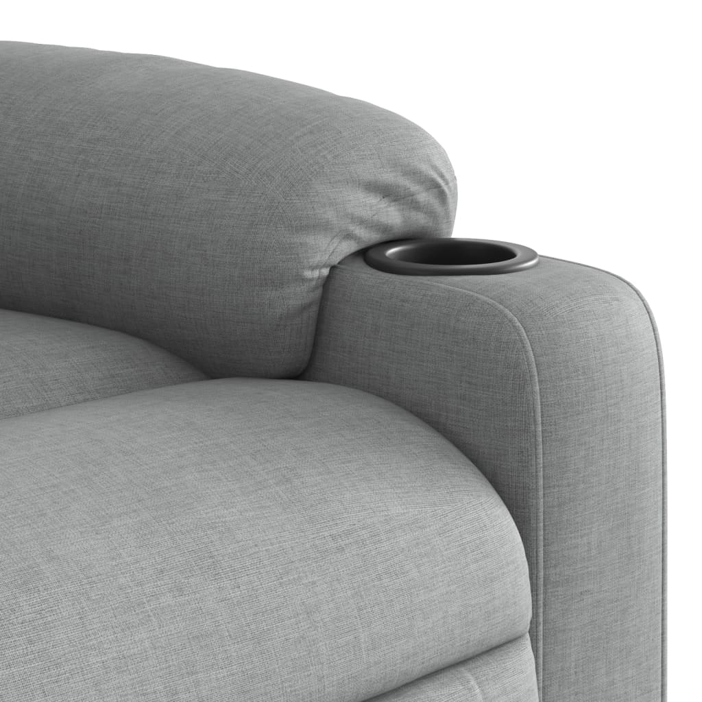 vidaXL Massage-Relaxsessel Hellgrau Stoff