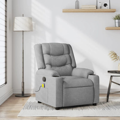 vidaXL Massage-Relaxsessel Hellgrau Stoff