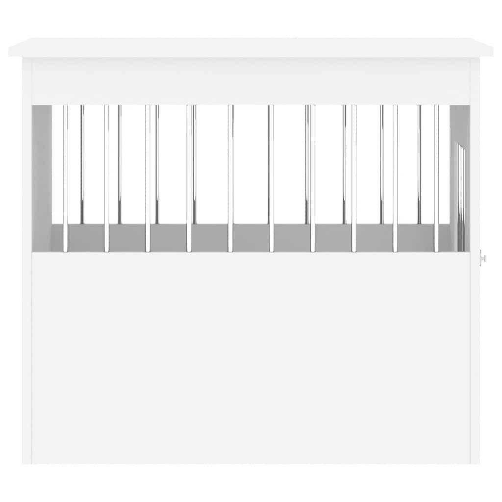 Hundekäfig im Möbelstil Weiß 55x75x65 cm Holzwerkstoff