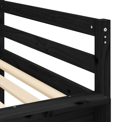 vidaXL Kinderhochbett mit Tunnel Weiß & Schwarz 80x200 cm Kiefernholz