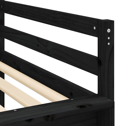 vidaXL Kinderhochbett mit Turm Weiß & Schwarz 80x200 cm Kiefernholz