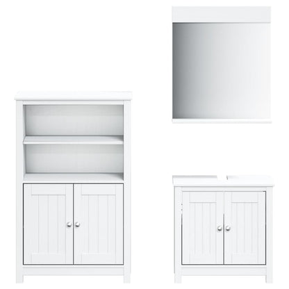 vidaXL Ensemble de meubles de salle de bain 3 pcs BERG bois de pin massif blanc