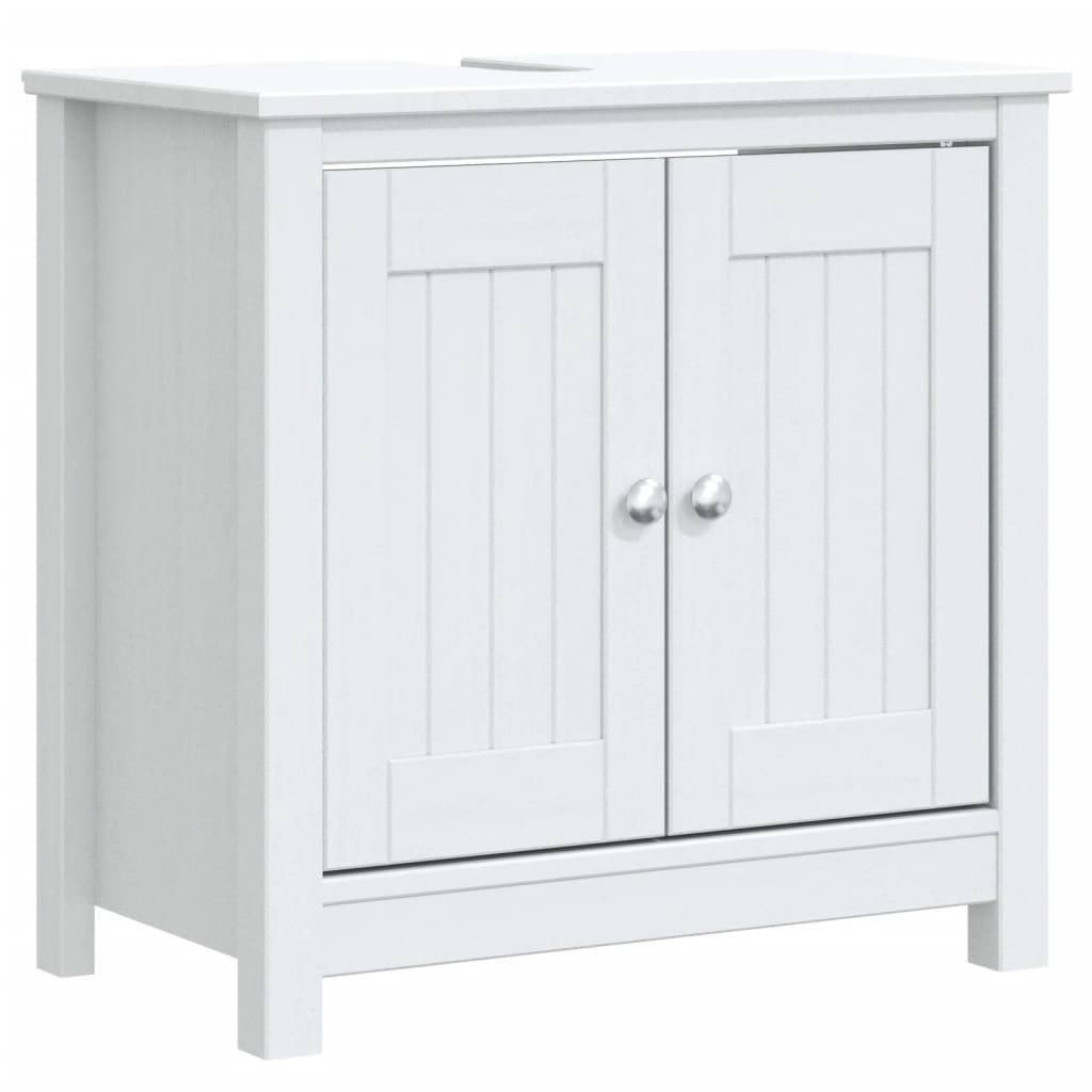 vidaXL Ensemble de meubles de salle de bain 3 pcs BERG bois de pin massif blanc
