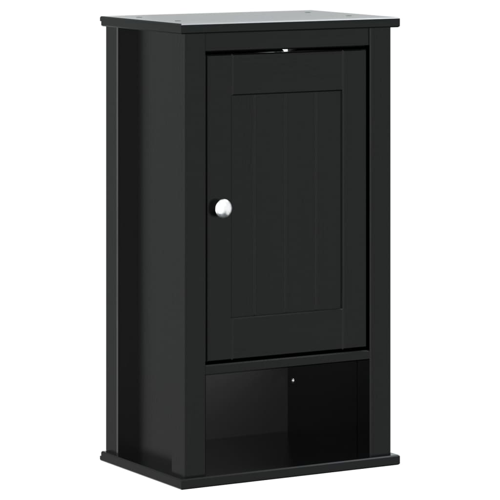 vidaXL 3-tlg. Badmöbel-Set BERG Schwarz Massivholz Kiefer
