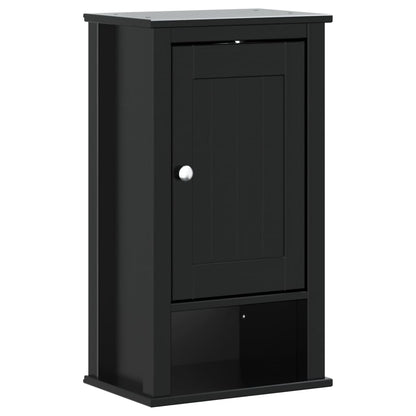 vidaXL 3-tlg. Badmöbel-Set BERG Schwarz Massivholz Kiefer