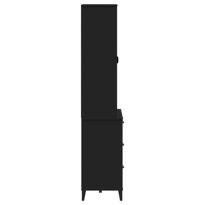 vidaXL Highboard VIKEN Schwarz 80x40x190 cm Massivholz Kiefer