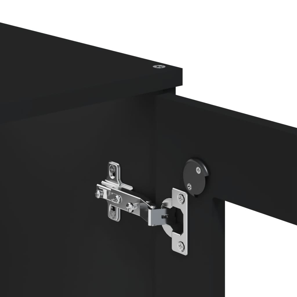 vidaXL Highboard VIKEN Schwarz 80x40x190 cm Massivholz Kiefer