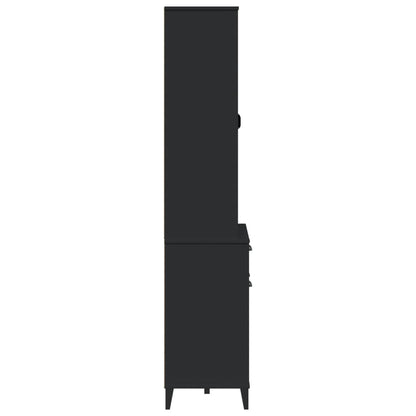 vidaXL Highboard VIKEN Schwarz 80x40x190 cm Massivholz Kiefer