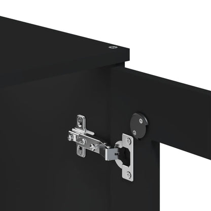 vidaXL Highboard VIKEN Schwarz 80x40x190 cm Massivholz Kiefer