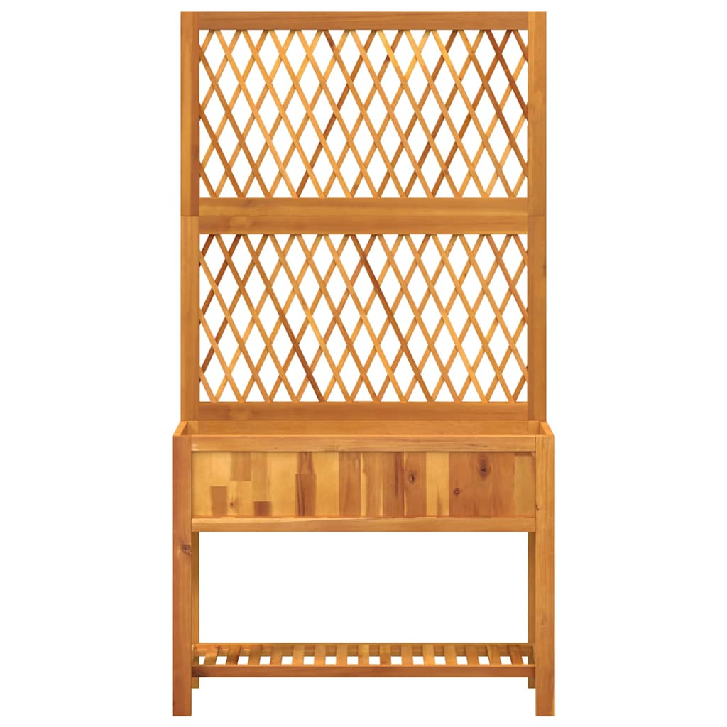 vidaXL Pflanzkübel mit Rankgitter & Ablage 100x32x185 cm Akazienholz