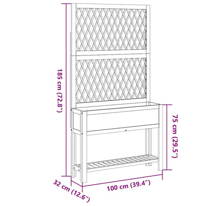 vidaXL Pflanzkübel mit Rankgitter & Ablage 100x32x185 cm Akazienholz