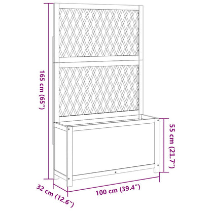 vidaXL Pflanzkübel mit Rankgitter 100x32x165 cm Massivholz Akazie