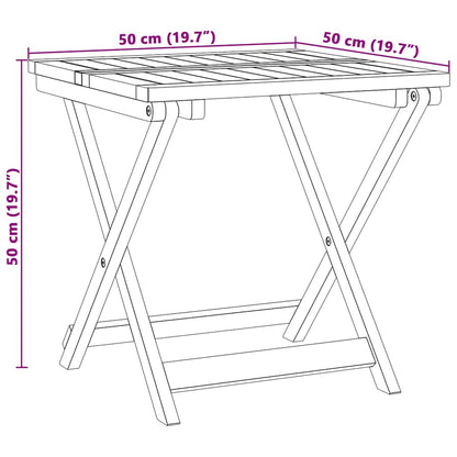 vidaXL Gartentisch Klappbar 50x50x50 cm Massivholz Akazie