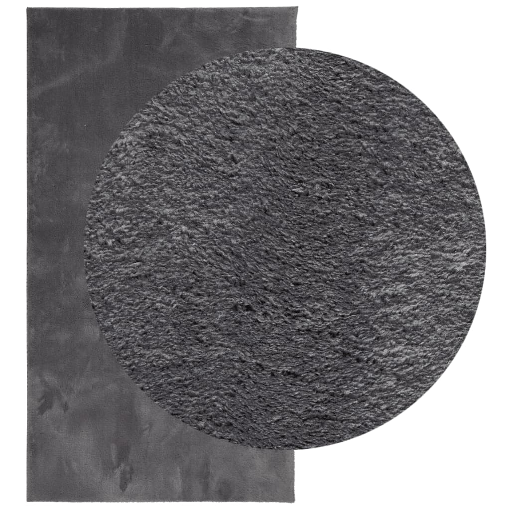 vidaXL Tapis HUARTE à poils courts doux et lavable anthracite 60x110 cm