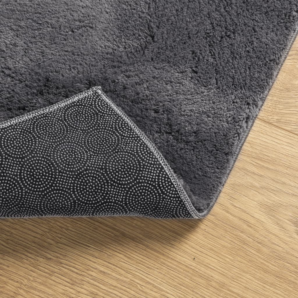 vidaXL Tapis HUARTE à poils courts doux et lavable anthracite 60x110 cm