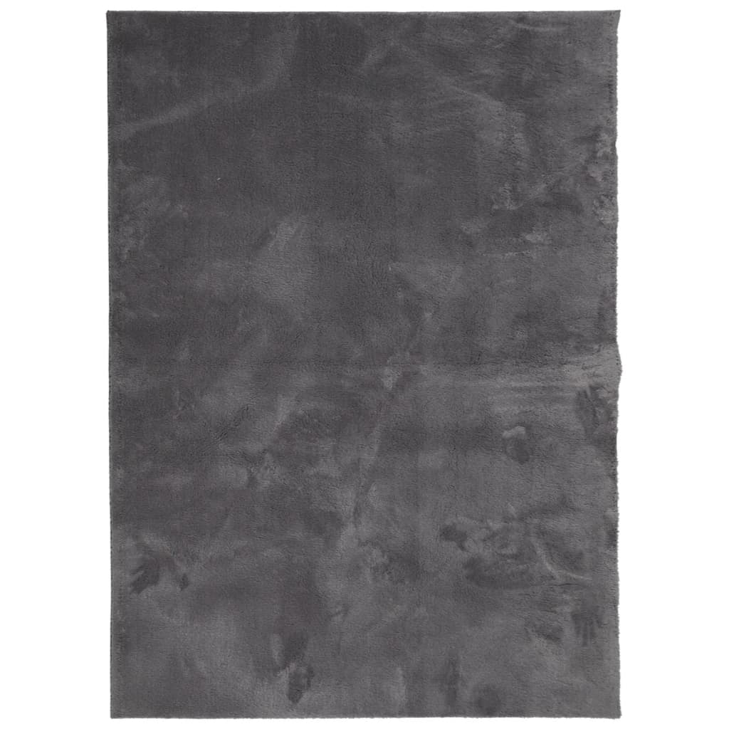 vidaXL Tapis HUARTE à poils courts, doux et lavable, anthracite 140x200 cm
