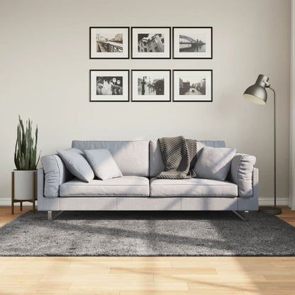 vidaXL Tapis HUARTE à poils courts, doux et lavable, anthracite 140x200 cm