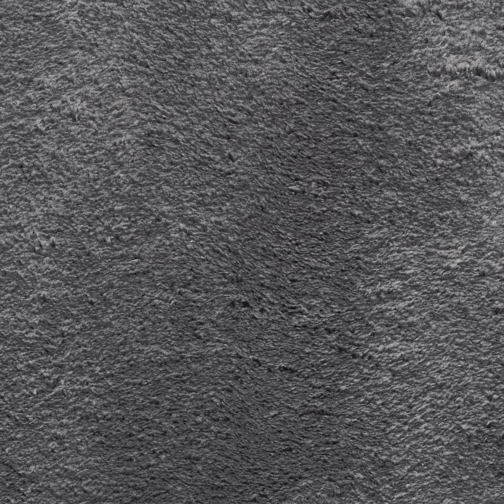 vidaXL Teppich HUARTE Kurzflor Weich und Waschbar Anthrazit 160x160 cm