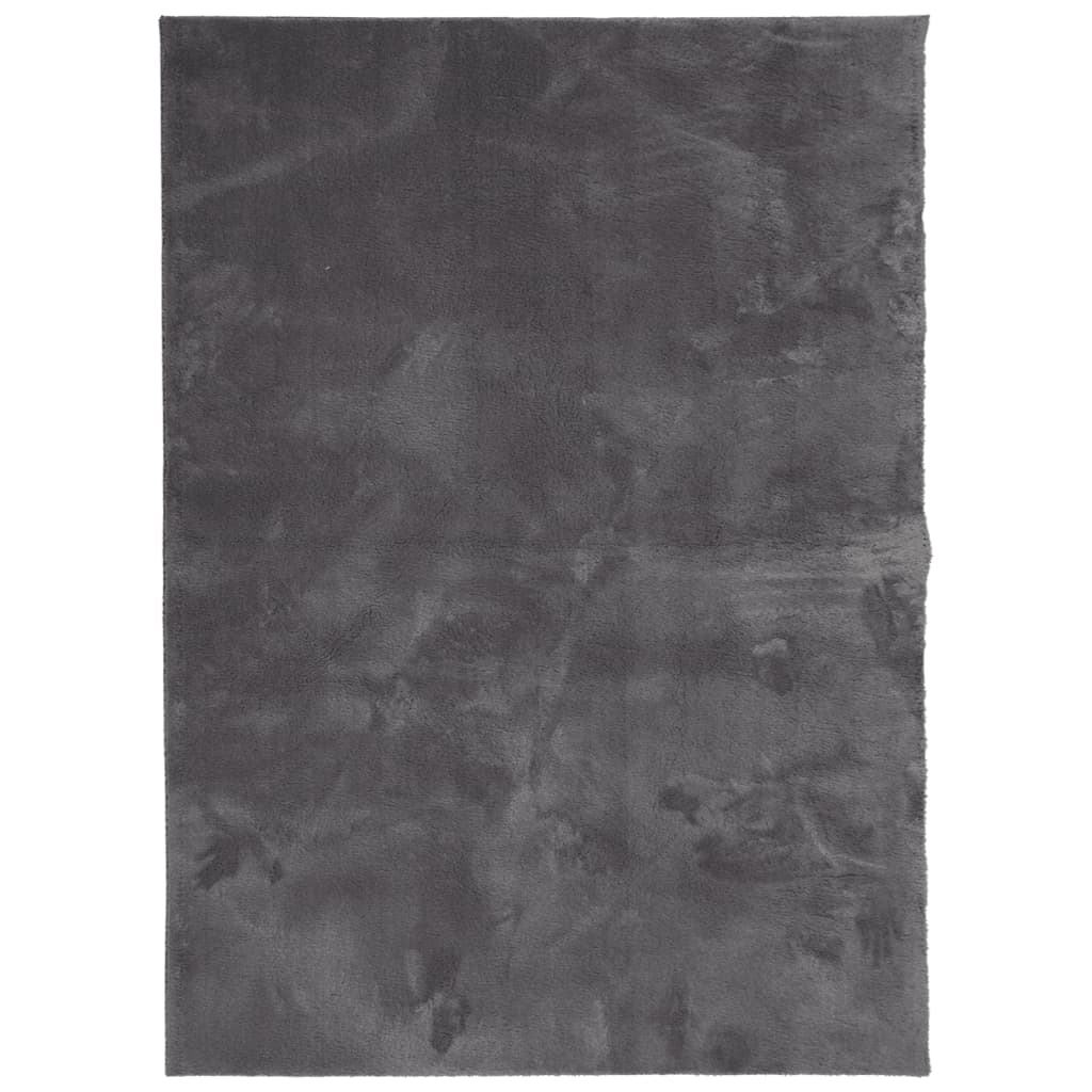 vidaXL Tapis HUARTE à poils courts, doux et lavable, anthracite 160x230 cm