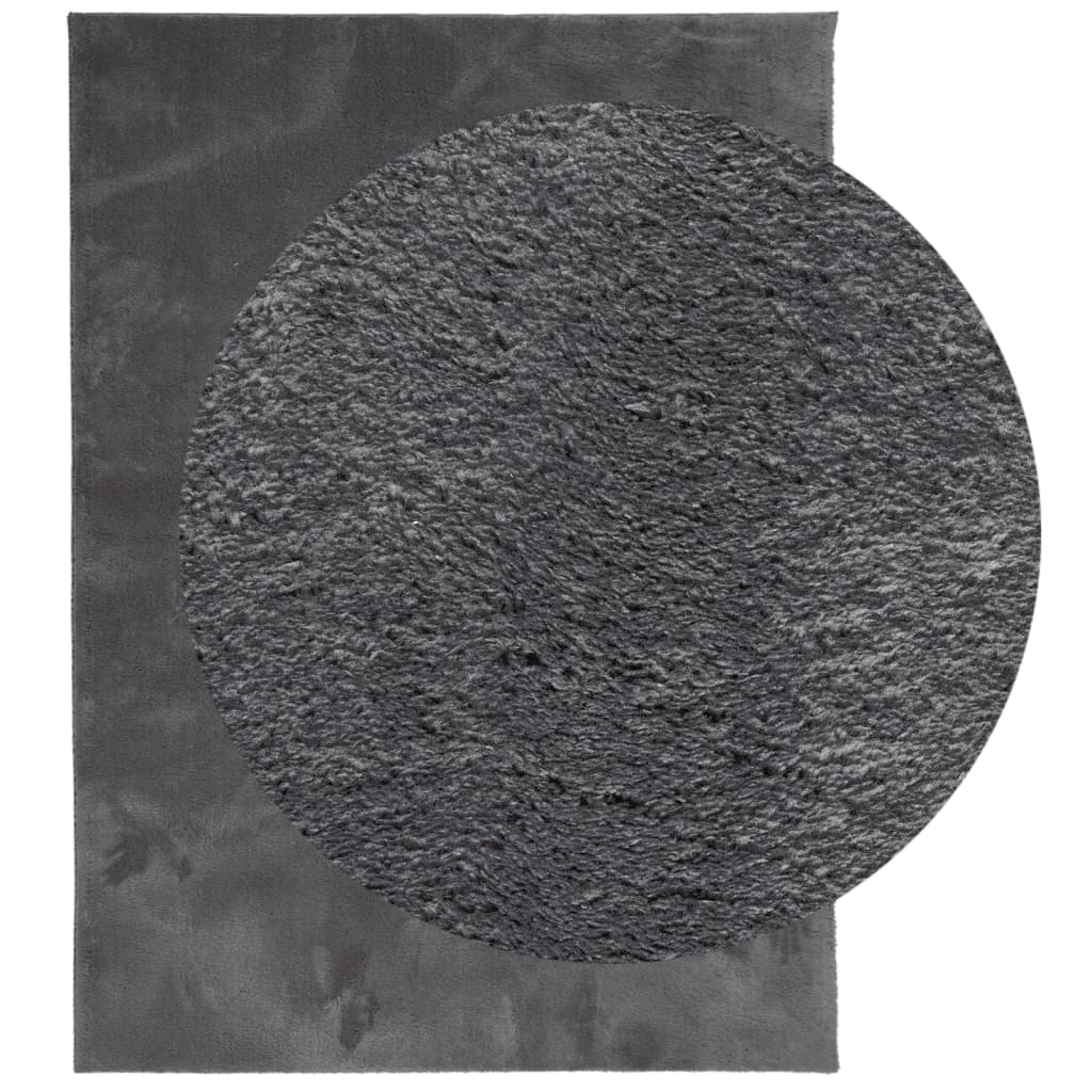 vidaXL Tapis HUARTE à poils courts, doux et lavable, anthracite 160x230 cm