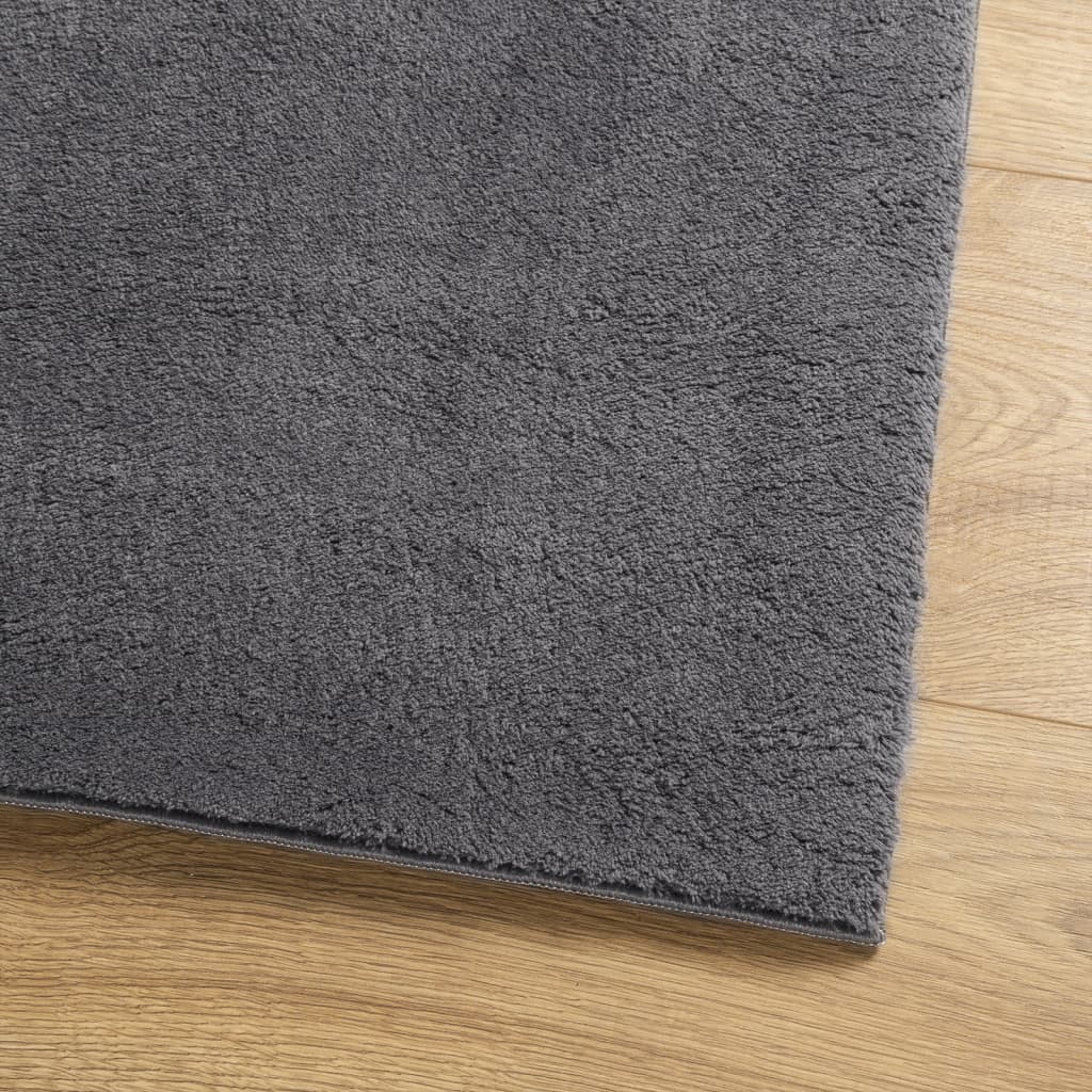 vidaXL Tapis HUARTE à poils courts, doux et lavable, anthracite 160x230 cm