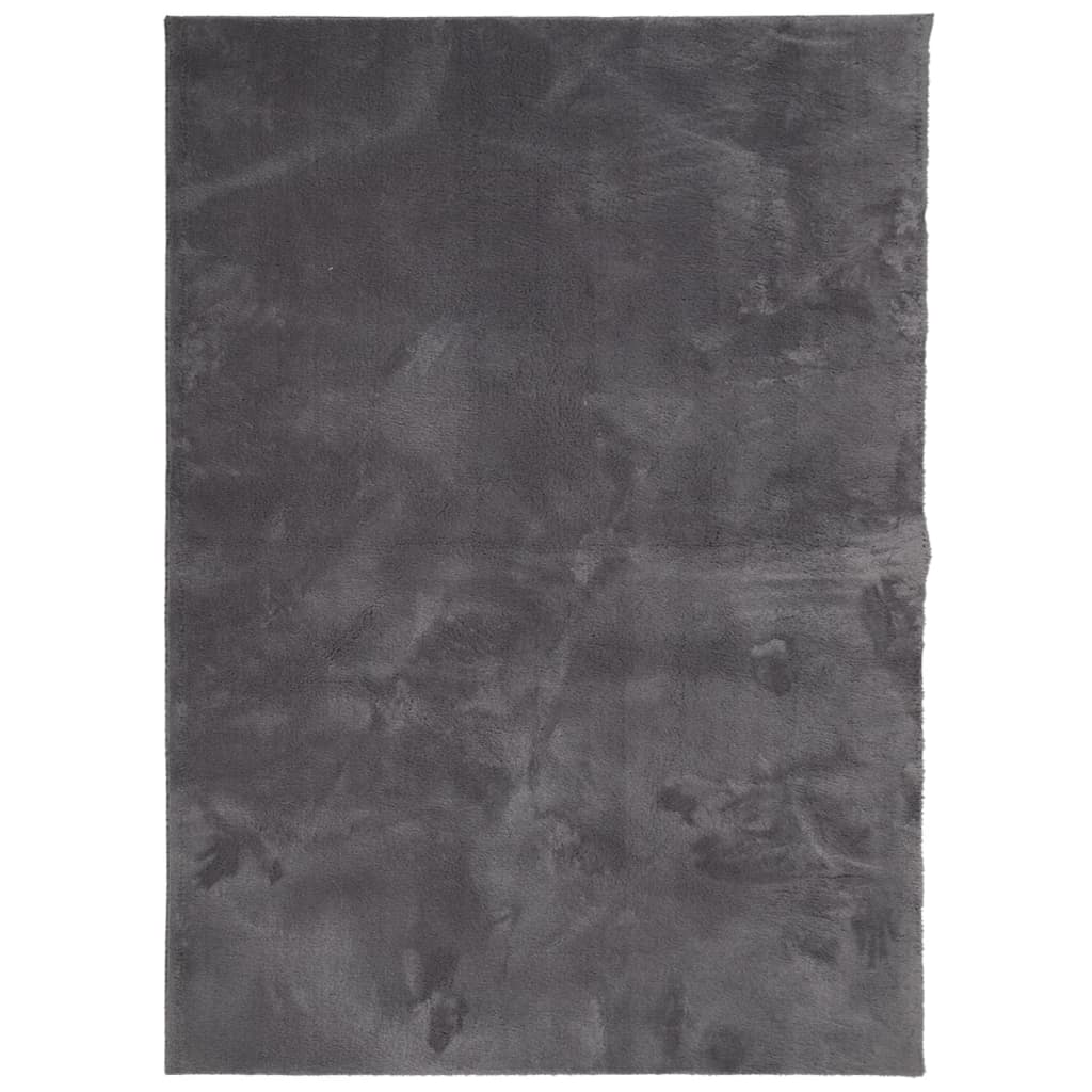 vidaXL Tapis HUARTE à poils courts, doux et lavable anthracite 200x280 cm