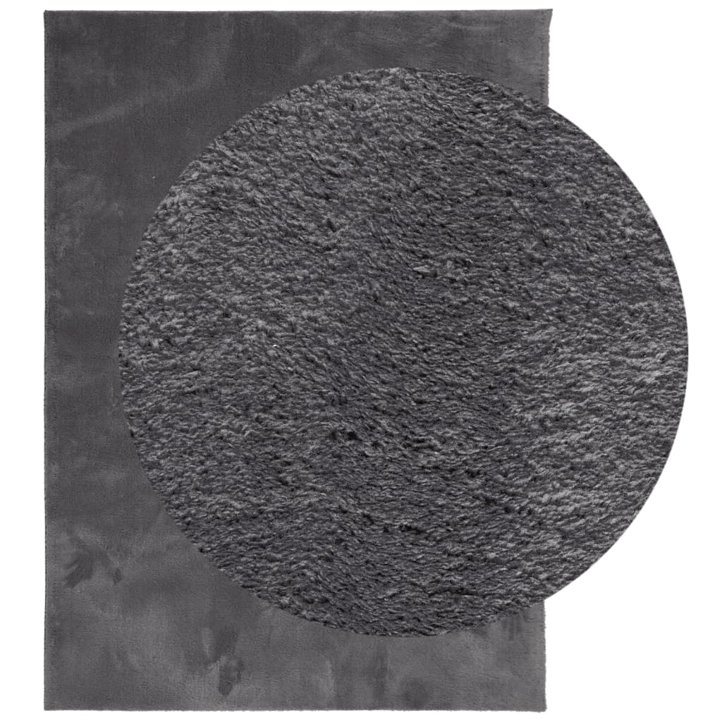 vidaXL Tapis HUARTE à poils courts, doux et lavable anthracite 200x280 cm