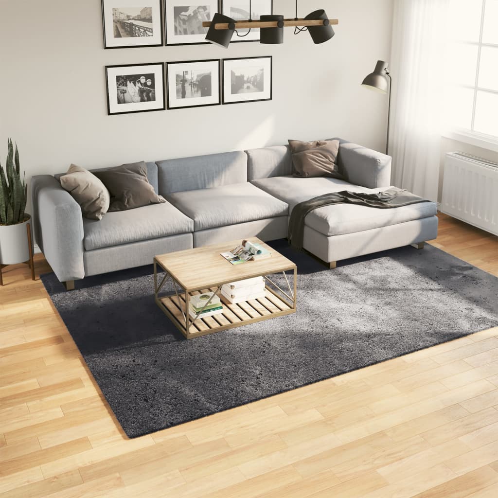 vidaXL Tapis HUARTE à poils courts, doux et lavable anthracite 200x280 cm