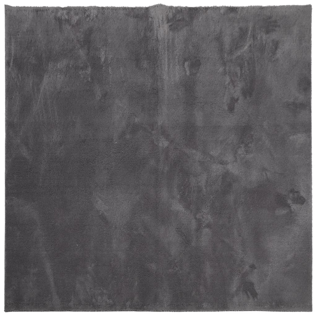 vidaXL Tapis HUARTE à poils courts doux et lavable anthracite 240x240 cm