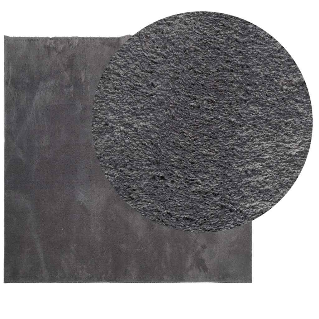 vidaXL Tapis HUARTE à poils courts doux et lavable anthracite 240x240 cm