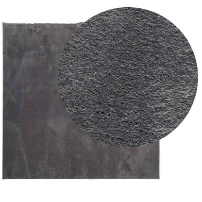 vidaXL Tapis HUARTE à poils courts doux et lavable anthracite 240x240 cm