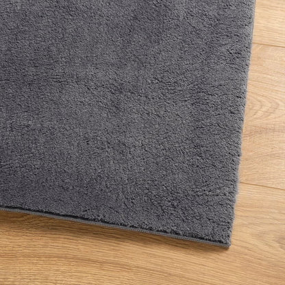vidaXL Tapis HUARTE à poils courts doux et lavable anthracite 240x240 cm