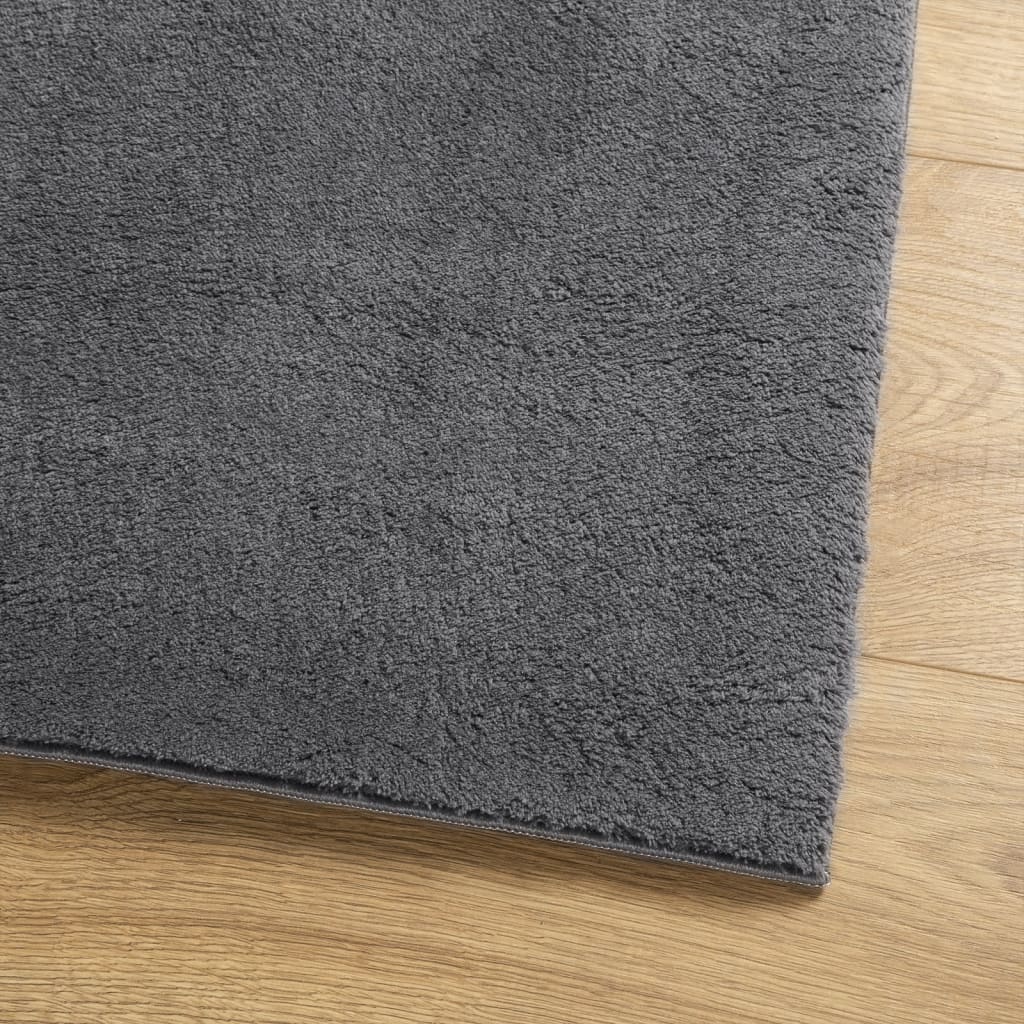 vidaXL Tapis HUARTE à poils courts, doux et lavable, anthracite 240x340 cm