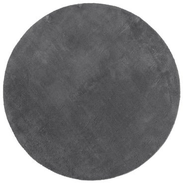 vidaXL Teppich HUARTE Kurzflor Weich und Waschbar Anthrazit Ø 100 cm