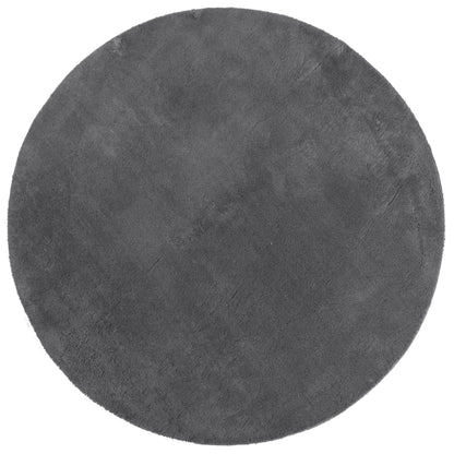 vidaXL Teppich HUARTE Kurzflor Weich und Waschbar Anthrazit Ø 100 cm