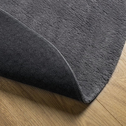 vidaXL Teppich HUARTE Kurzflor Weich und Waschbar Anthrazit Ø 100 cm
