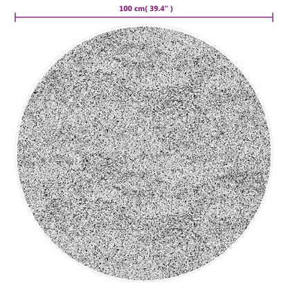 vidaXL Teppich HUARTE Kurzflor Weich und Waschbar Anthrazit Ø 100 cm