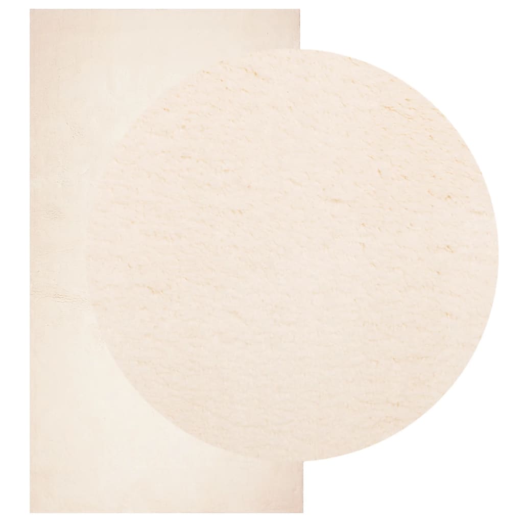 vidaXL Teppich HUARTE Kurzflor Weich und Waschbar Beige 80x150 cm