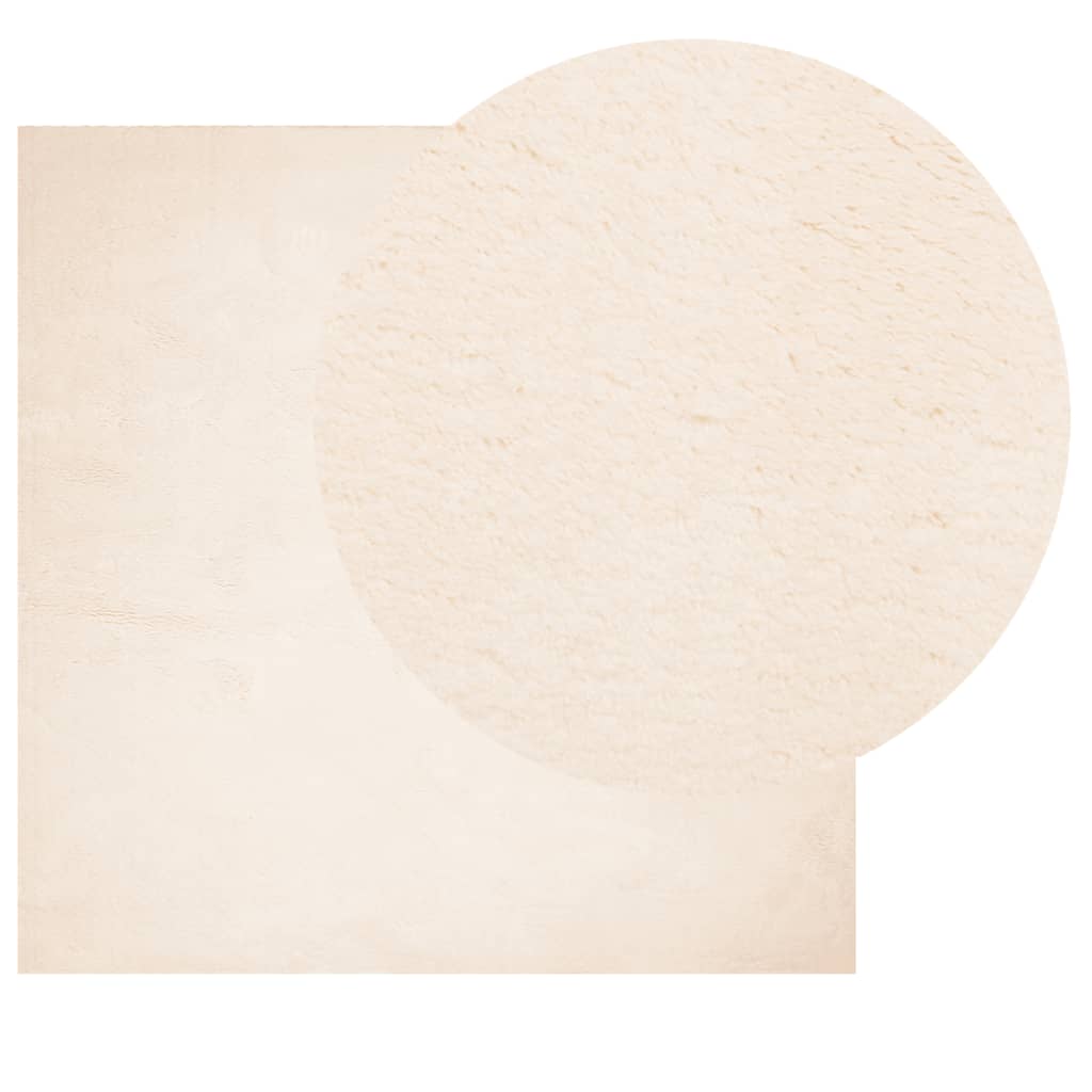 vidaXL Teppich HUARTE Kurzflor Weich und Waschbar Beige 120x120 cm