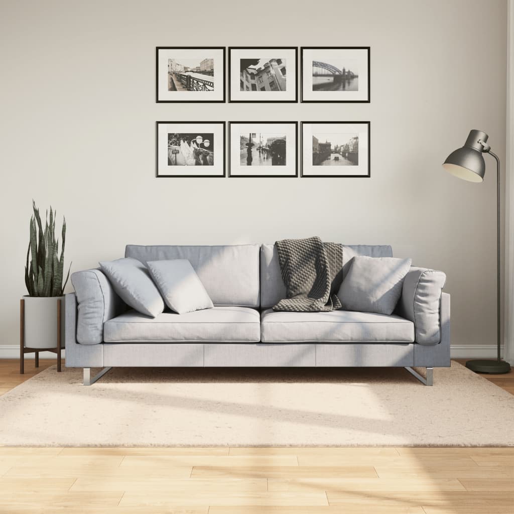 vidaXL Teppich HUARTE Kurzflor Weich und Waschbar Beige 140x200 cm