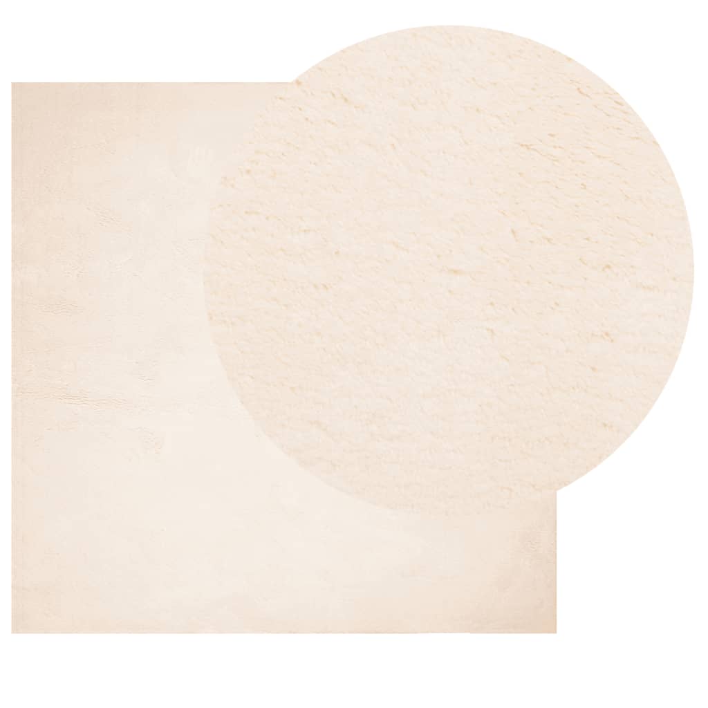 vidaXL Teppich HUARTE Kurzflor Weich und Waschbar Beige 160x160 cm
