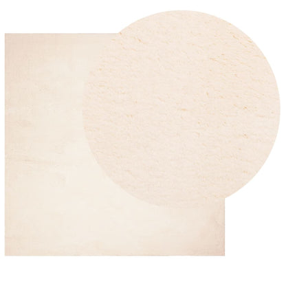vidaXL Teppich HUARTE Kurzflor Weich und Waschbar Beige 200x200 cm