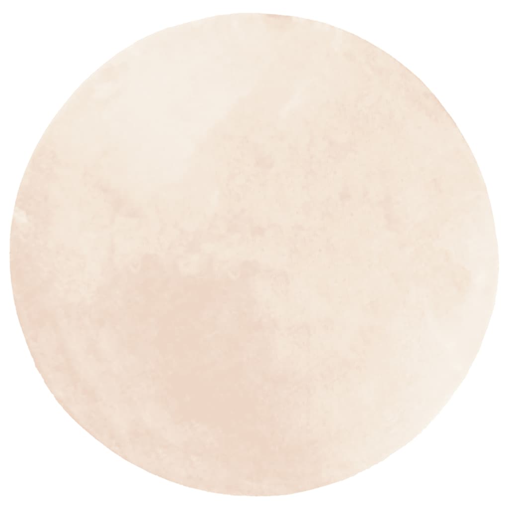 vidaXL Teppich HUARTE Kurzflor Weich und Waschbar Beige Ø 100 cm