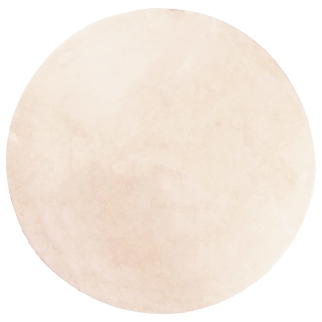 vidaXL Teppich HUARTE Kurzflor Weich und Waschbar Beige Ø 120 cm