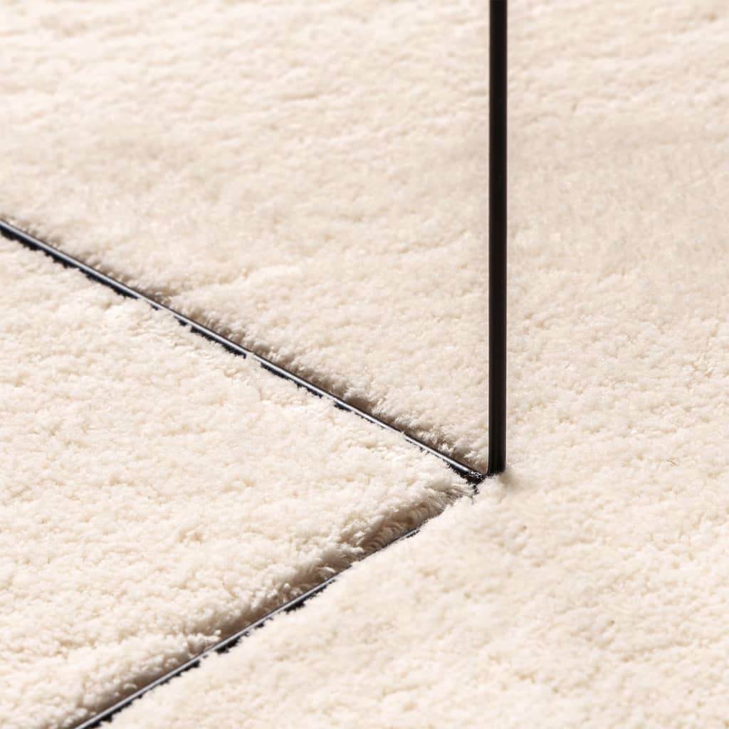 vidaXL Teppich HUARTE Kurzflor Weich und Waschbar Beige Ø 120 cm
