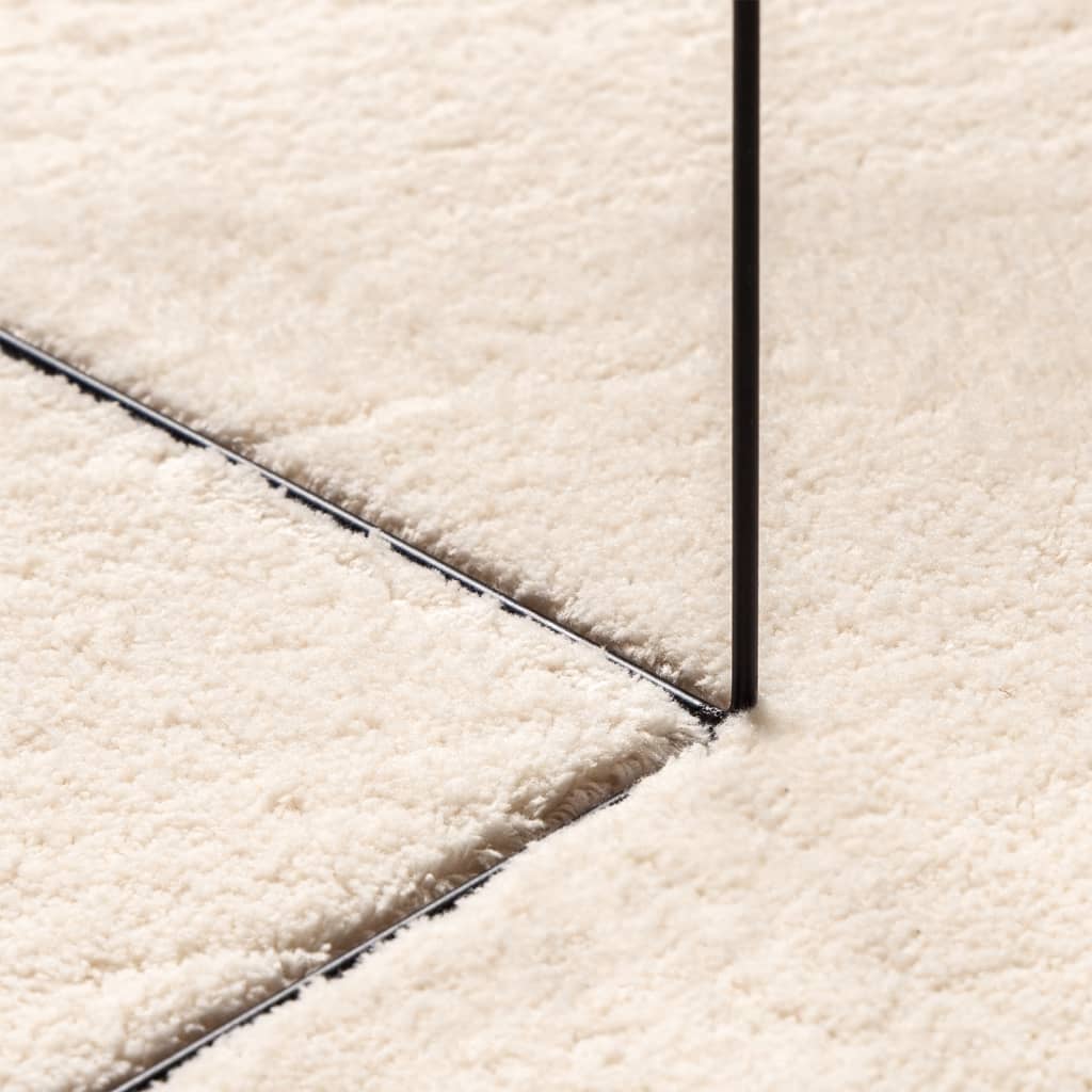 vidaXL Teppich HUARTE Kurzflor Weich und Waschbar Beige Ø 160 cm