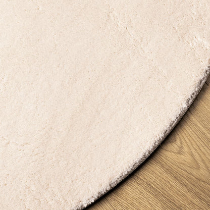 vidaXL Teppich HUARTE Kurzflor Weich und Waschbar Beige Ø 200 cm