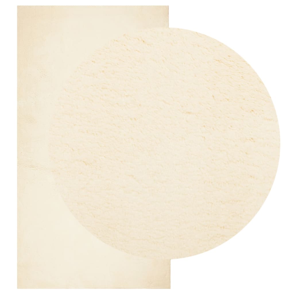 vidaXL Teppich HUARTE Kurzflor Weich und Waschbar Creme 60x110 cm
