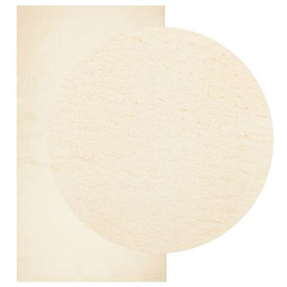 vidaXL Teppich HUARTE Kurzflor Weich und Waschbar Creme 60x110 cm